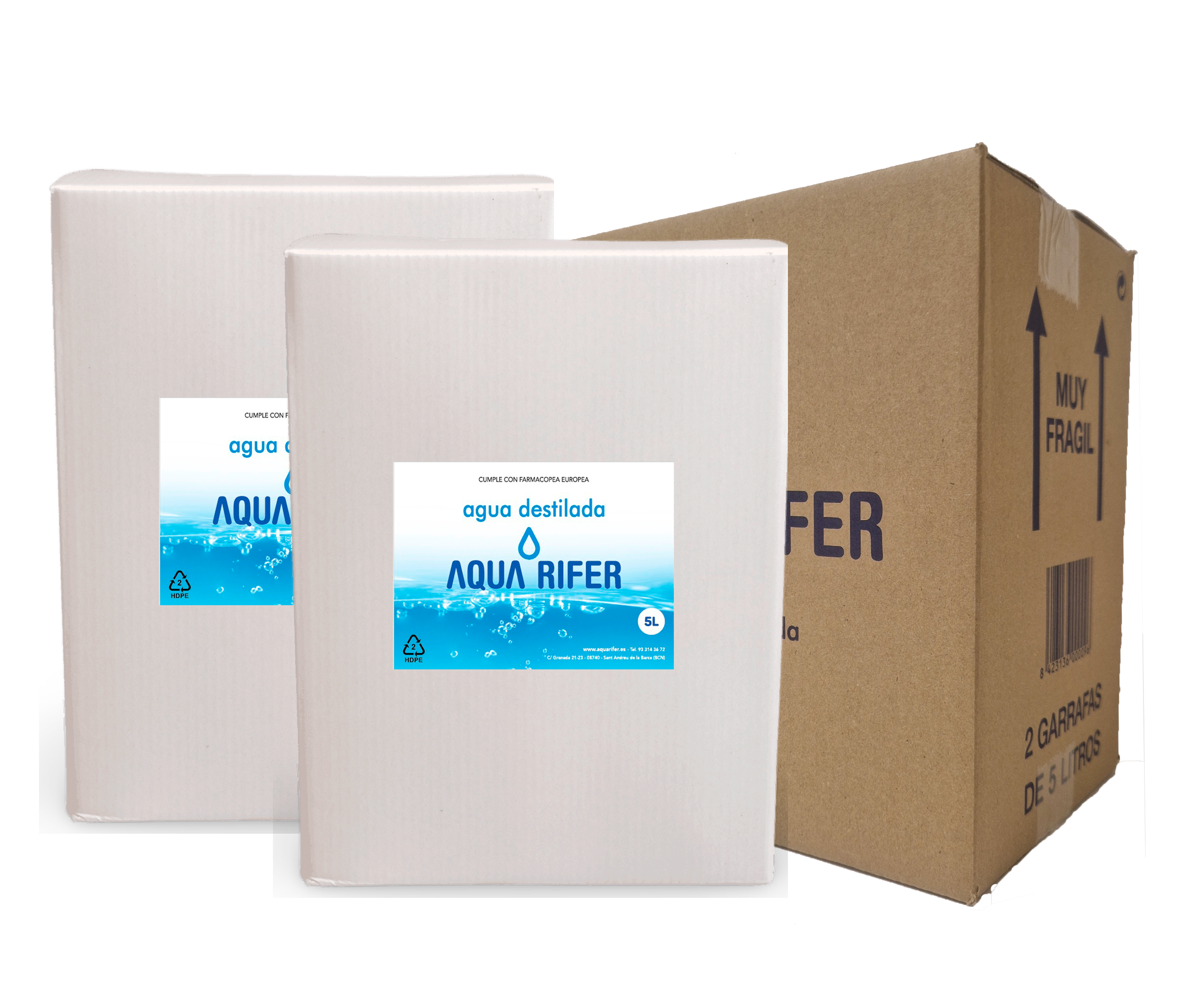 CAJA 2 BAG IN BOX 5 L - Agua Destilada - Aquarifer